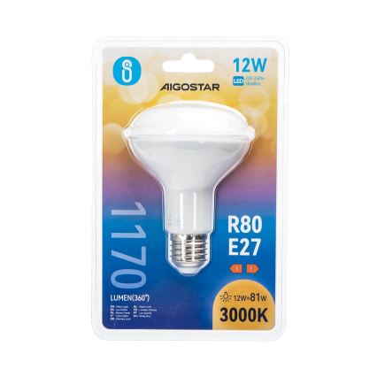 LED Žárovka R80 E27/12W/230V 3000K - Aigostar