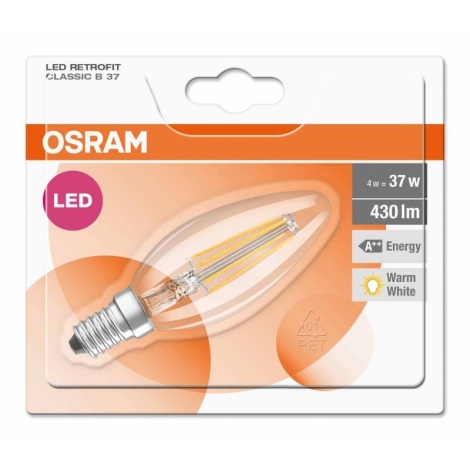 LED Žárovka RETROFIT E14/4W/230V 2700K - Osram