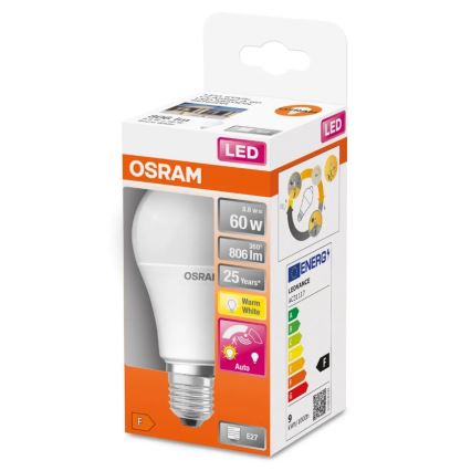 LED Žárovka se senzorem E27/8,8W/230V 2700K - Osram