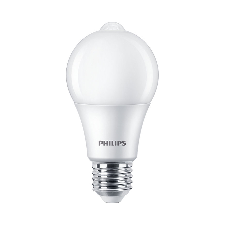 LED Žárovka se senzorem Philips A60 E27/8W/230V 2700K