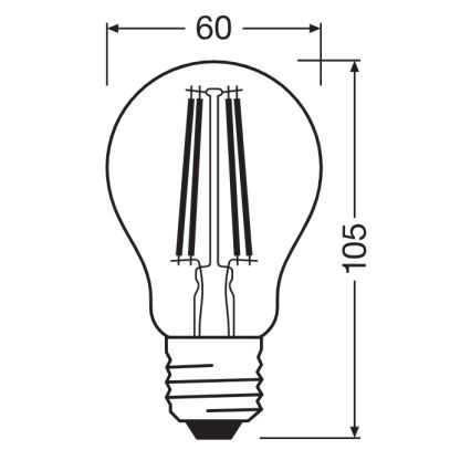 LED Žárovka se senzorem soumraku CLASSIC FILAMENT A60 E27/7,3W/230V 2700K - Osram