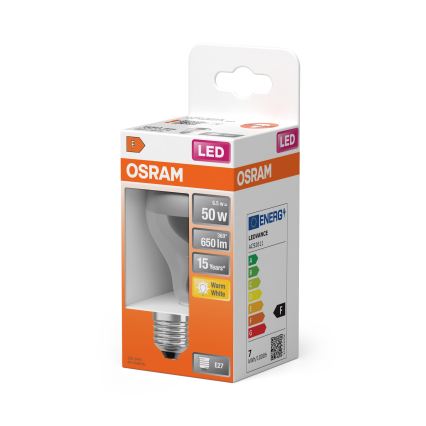 LED Žárovka se zrcadlovým vrchlíkem FILAMENT E27/6,5W/230V 2700K stříbrná- Osram