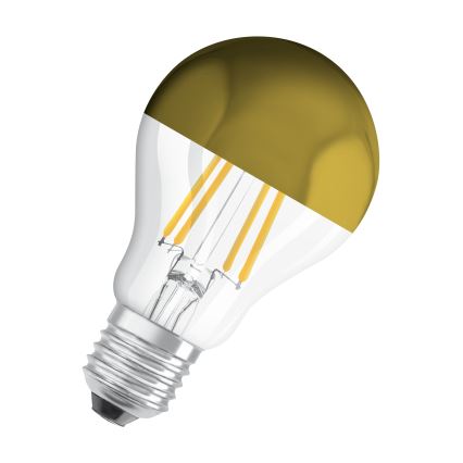 LED Žárovka se zrcadlovým vrchlíkem FILAMENT E27/6,5W/230V 2700K zlatá - Osram