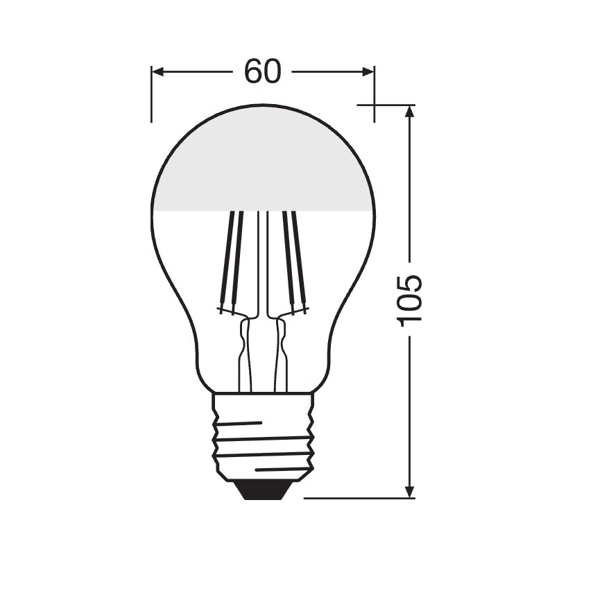 LED Žárovka se zrcadlovým vrchlíkem FILAMENT E27/6,5W/230V 2700K zlatá - Osram