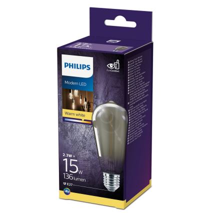 LED Žárovka SMOKY VINTAGE Philips ST64 E27/2,3W/230V 2700K