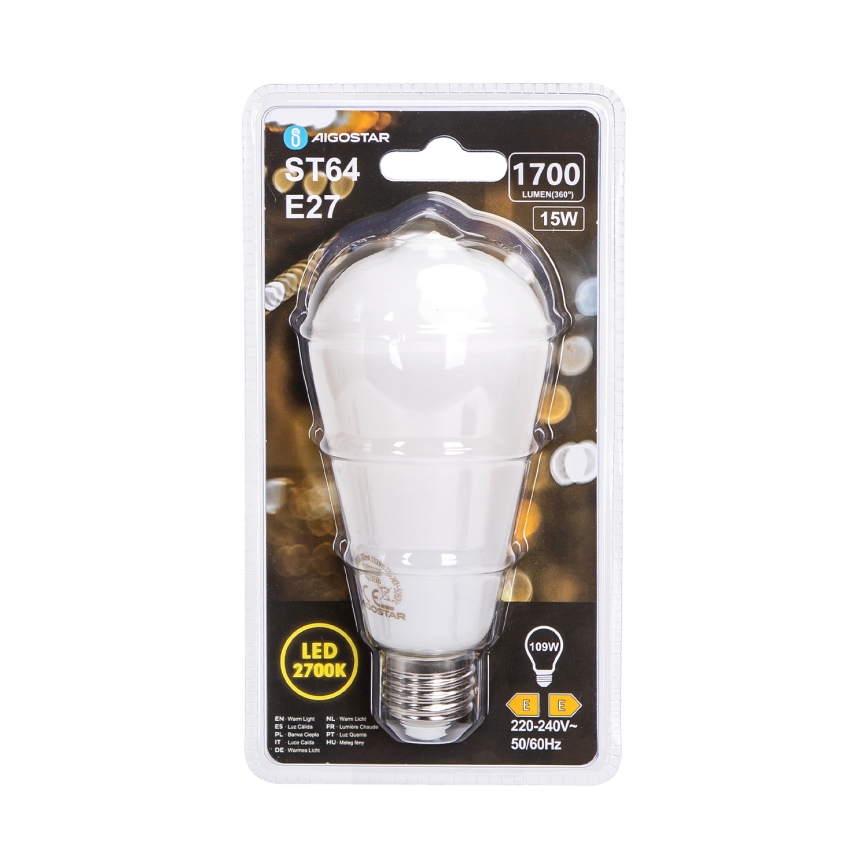 LED Žárovka ST64 E27/15W/230V 320° 2700K - Aigostar