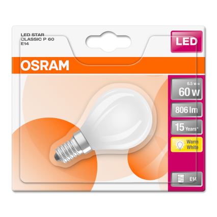 LED Žárovka STAR E14/6,5W/230V 2700K - Osram