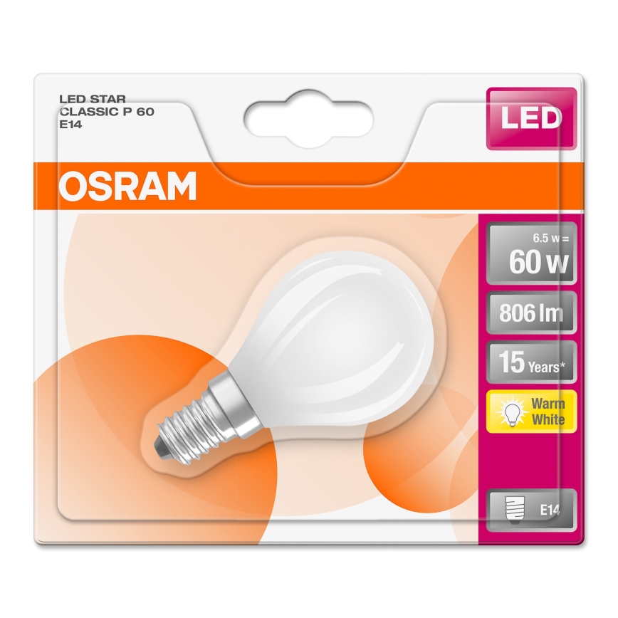 LED Žárovka STAR E14/6,5W/230V 2700K - Osram