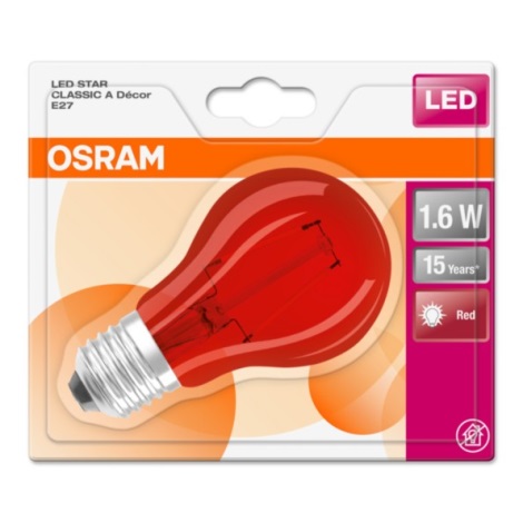 LED Žárovka STAR E27/1,6W/230V červená 3000K - Osram