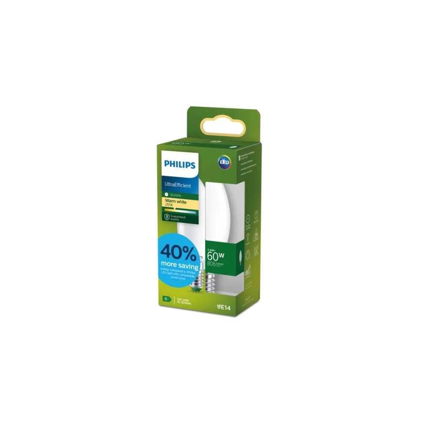 LED Žárovka ULTRAEFFICIENT Philips B35 E14/3,8W/230V 2700K
