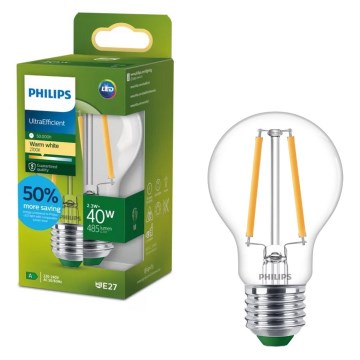 LED Žárovka ULTRAEFFICIENT VINTAGE Philips A60 E27/2,3W/230V 2700K