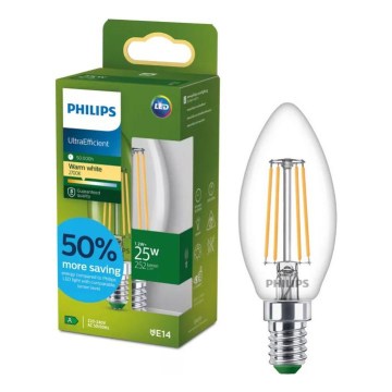 LED Žárovka ULTRAEFFICIENT VINTAGE Philips B35 E14/1,2W/230V 2700K