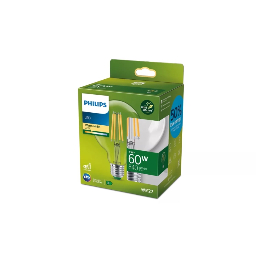 LED Žárovka ULTRAEFFICIENT VINTAGE Philips G95 E27/4W/230V 2700K