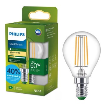 LED Žárovka ULTRAEFFICIENT VINTAGE Philips P45 E14/3,8W/230V 2700K
