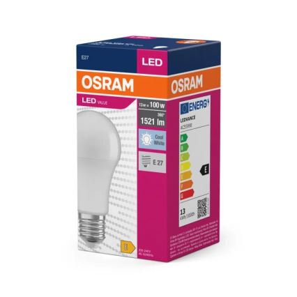 LED Žárovka VALUE A100 E27/13W/230V 4000K - Osram