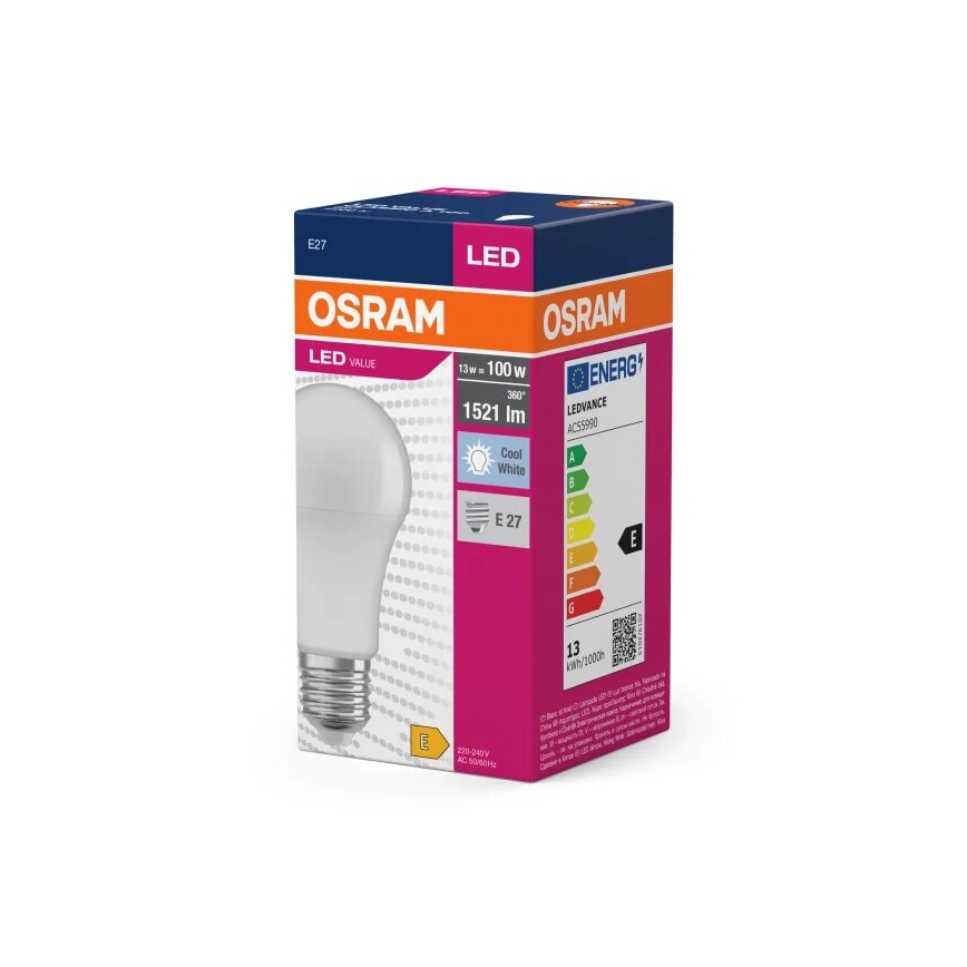 LED Žárovka VALUE A100 E27/13W/230V 4000K - Osram