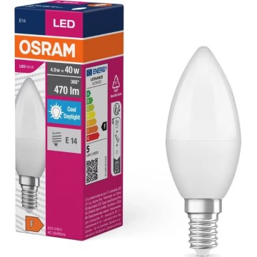 LED Žárovka VALUE B40 E14/4,9W/230V 6500K - Osram