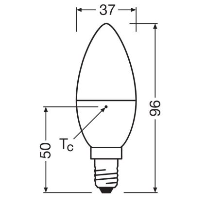 LED Žárovka VALUE B40 E14/4,9W/230V 6500K - Osram