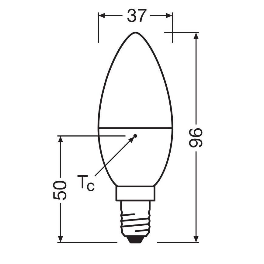 LED Žárovka VALUE B40 E14/4,9W/230V 6500K - Osram