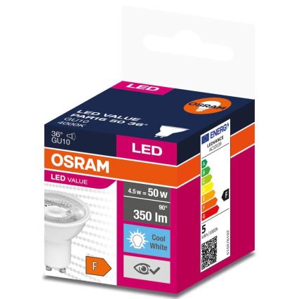 LED Žárovka VALUE PAR16 GU10/4,5W/230V 4000K 36° bílá - Osram