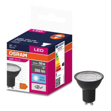 LED Žárovka VALUE PAR16 GU10/4,5W/230V 6500K 36° černá - Osram