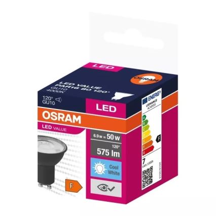 LED Žárovka VALUE PAR16 GU10/6,9W/230V 4000K 120° černá - Ledvance