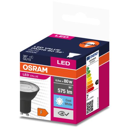 LED Žárovka VALUE PAR16 GU10/6,9W/230V 6500K 36° černá - Osram