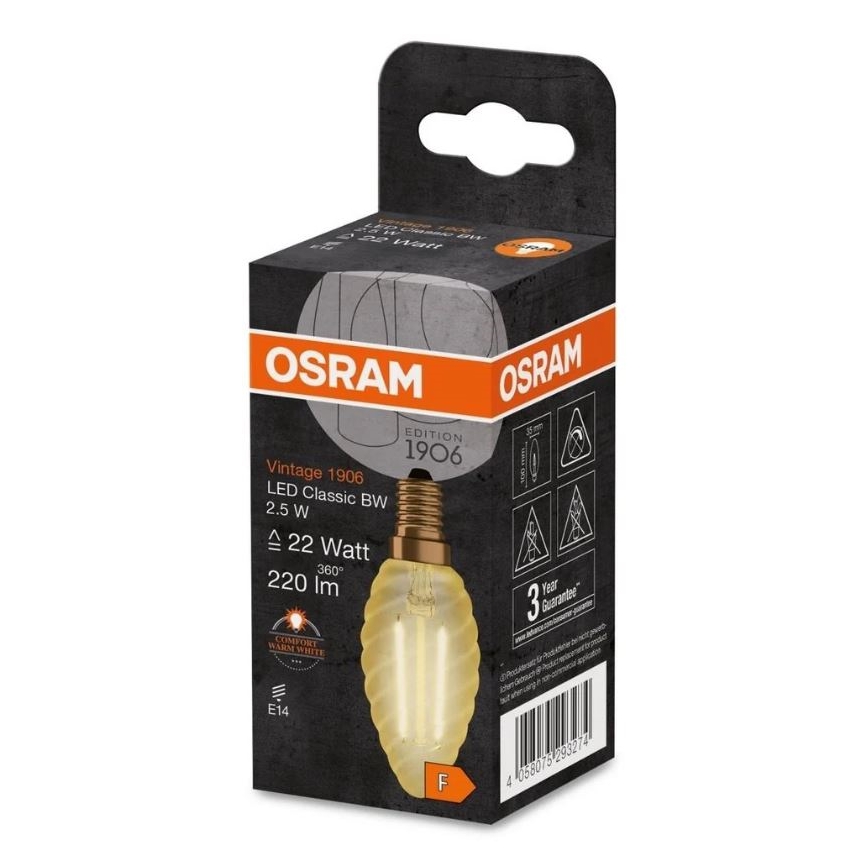 LED Žárovka VINTAGE E14/2,5W/230V 2400K - Osram