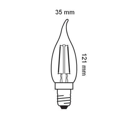 LED Žárovka VINTAGE FILAMENT E14/1,5W/230V 2400K - Osram