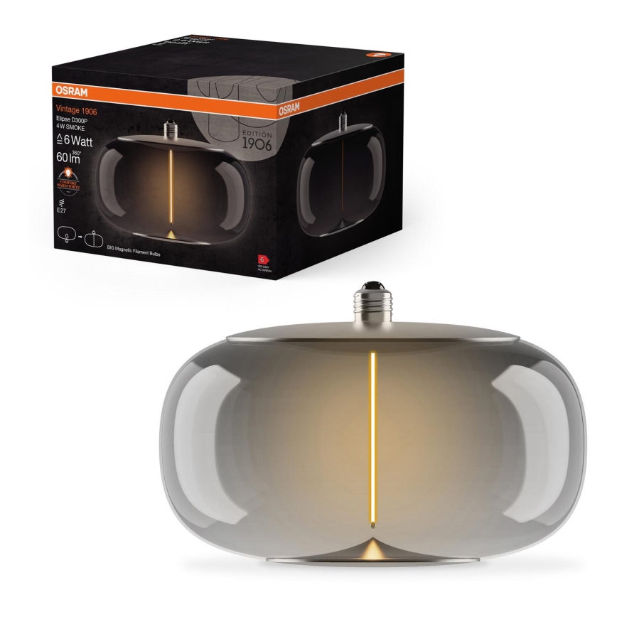 LED Žárovka VINTAGE FILAMENT E27/4W/230V 1800K kouřová - Osram