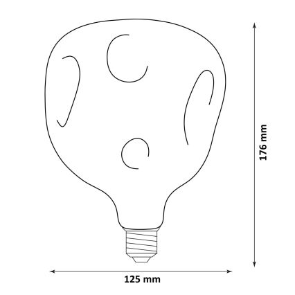 LED Žárovka VINTAGE FILAMENT G125 E27/2,4W/230V 1800K