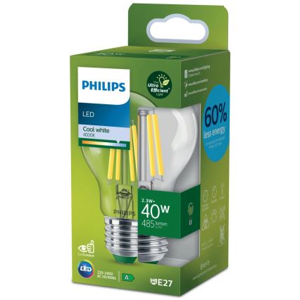 LED Žárovka VINTAGE Philips A60 E27/2,3W/230V 4000K