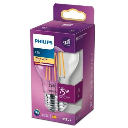 LED Žárovka VINTAGE Philips A60 E27/8,5W/230V 2700K