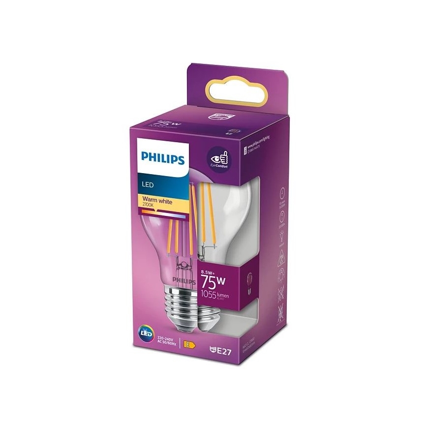 LED Žárovka VINTAGE Philips A60 E27/8,5W/230V 2700K