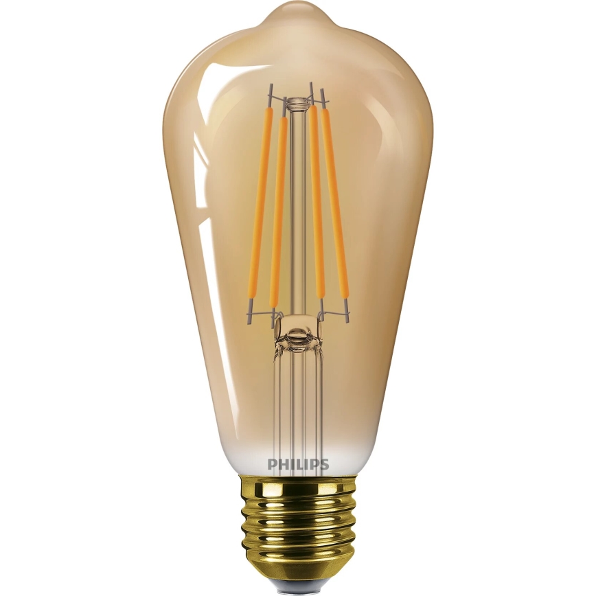 LED Žárovka VINTAGE Philips ST64 E27/7W/230V 1800K
