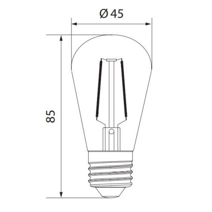 LED Žárovka VINTAGE ST45 E27/2W/230V 3000K -  Brilagi