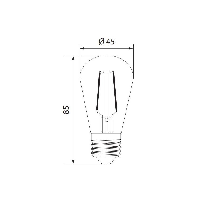 LED Žárovka VINTAGE ST45 E27/2W/230V 3000K -  Brilagi