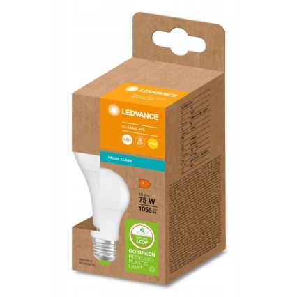 LED Žárovka z recyklovaného plastu E27/10W/230V 2700K - Ledvance