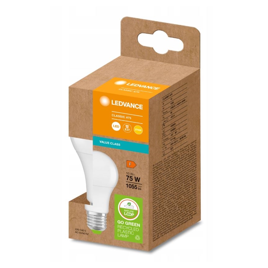 LED Žárovka z recyklovaného plastu E27/10W/230V 2700K - Ledvance