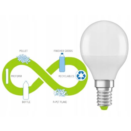 LED Žárovka z recyklovaného plastu P45 E14/4,9W/230V 4000K - Osram