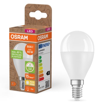 LED Žárovka z recyklovaného plastu P45 E14/7,5W/230V 2700K - Osram