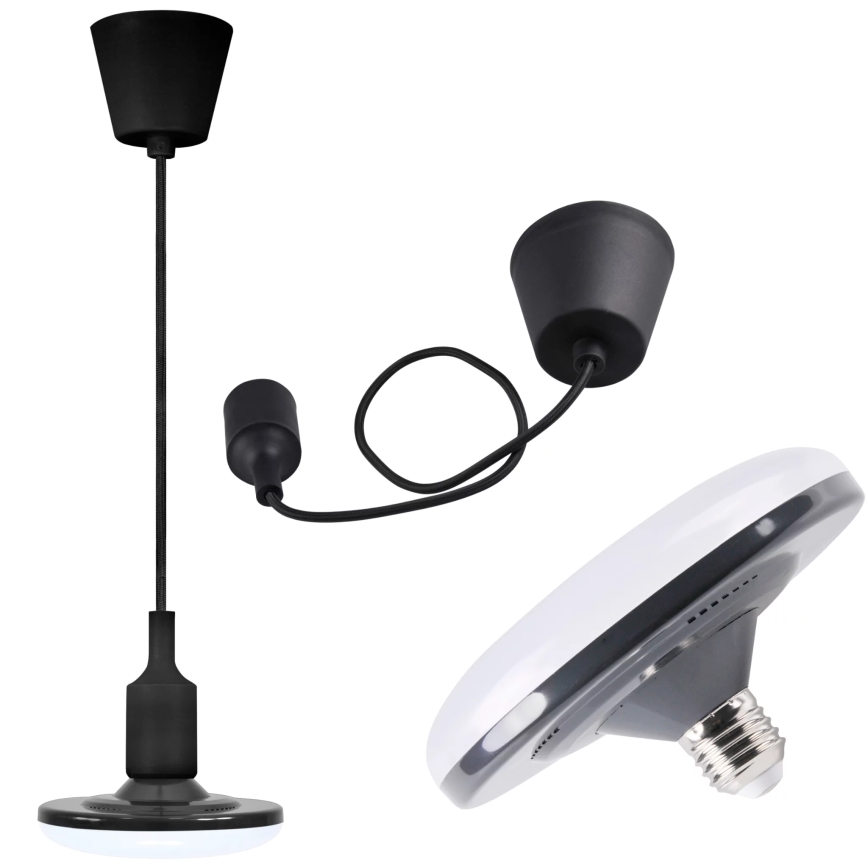 LED Závěsné svítidlo KIKI 1xE27/10W/230V černé