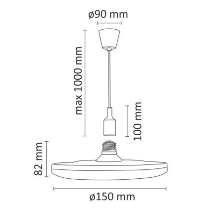 LED Závěsné svítidlo KIKI 1xE27/10W/230V černé