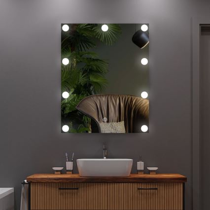 LED Zrcadlo s osvětlením 9xLED/1W/230V 3000/4000/6000K 50x40 cm IP44