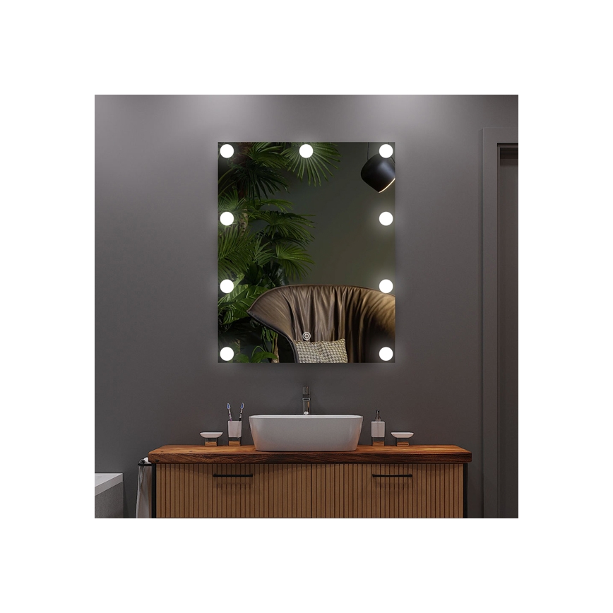 LED Zrcadlo s osvětlením 9xLED/1W/230V 3000/4000/6000K 50x40 cm IP44