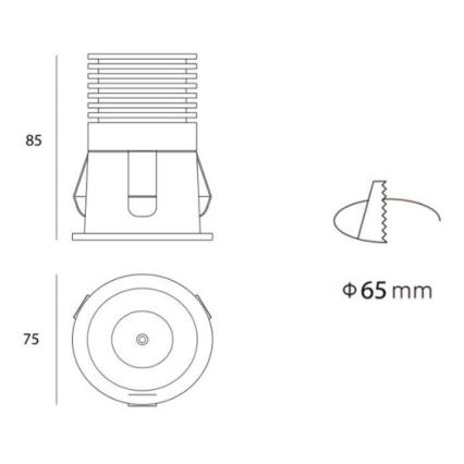 LED2 - LED Bodové zápustné svítidlo RAY LED/10W/230V bílá IP44