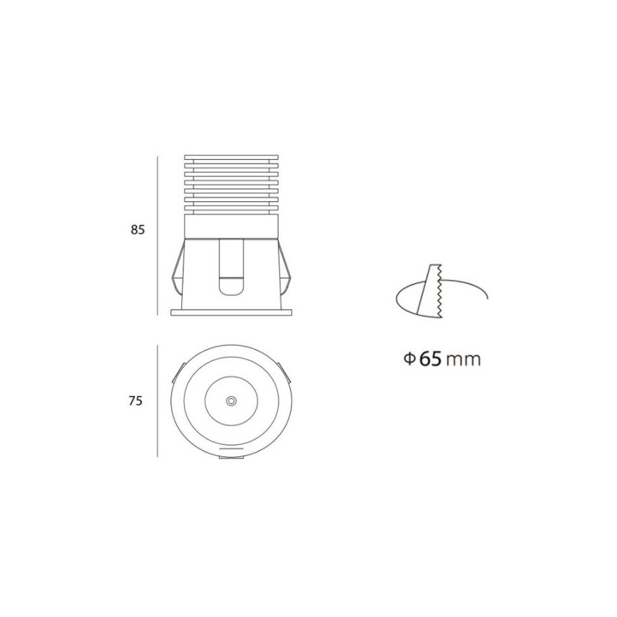 LED2 - LED Bodové zápustné svítidlo RAY LED/10W/230V bílá IP44