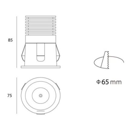 LED2 - LED Koupelnové podhledové svítidlo RAY LED/10W/230V černá IP44