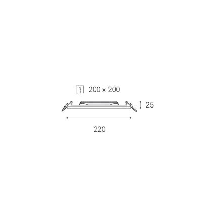 LED2 - LED Koupelnové podhledové svítidlo SLIM LED/20W/230V IP43 CRI 90