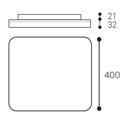 LED2 - LED Koupelnové stropní svítidlo SQUARE LED/38W/230V 3000K/3500K/4000K IP54 bílá